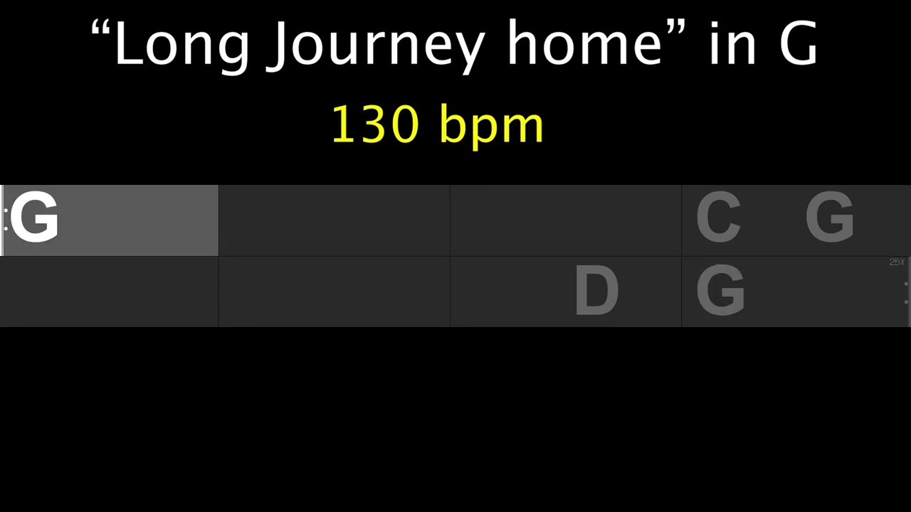 Long Journey Home key of G 130 bpm backing track
