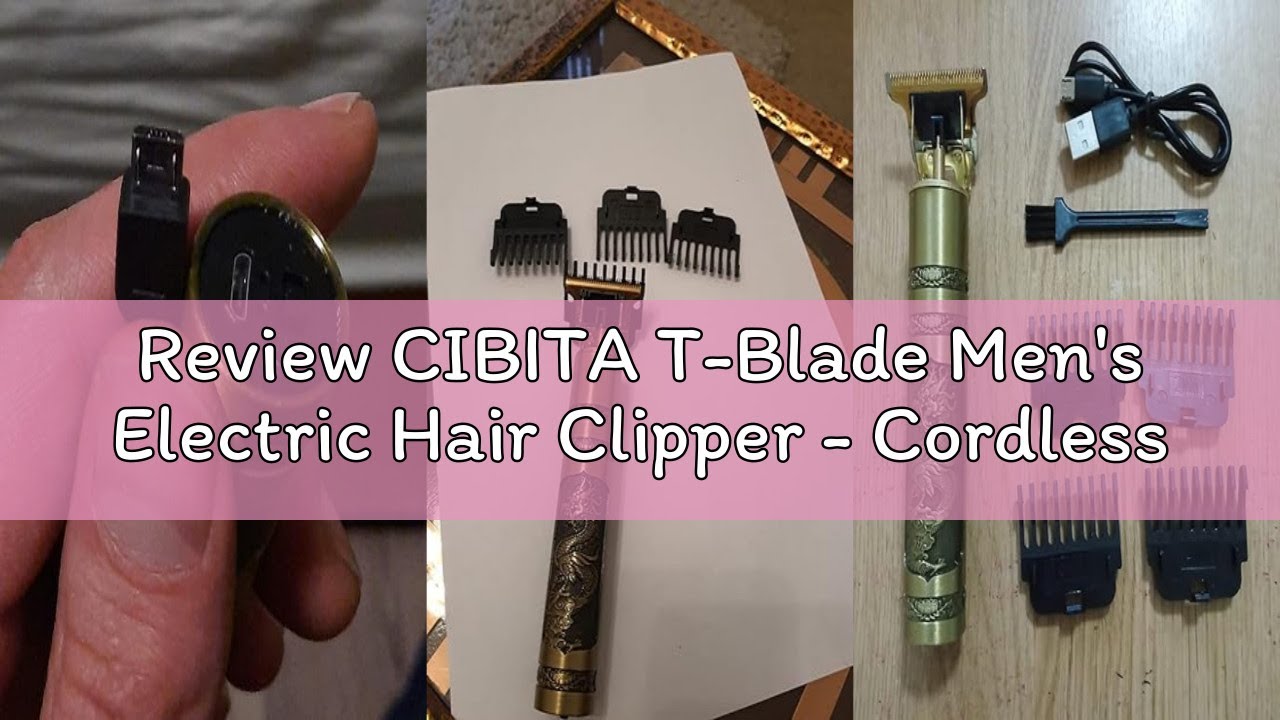 Review CIBITA T-Blade Men's Electric Hair Clipper - Cordless USB Rechargeable Grooming Kit with Bear