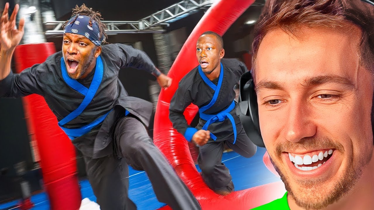 Реакция Miniminter на Ninja Warrior: Youtubers Edition (при участии KSI, Niko и других)