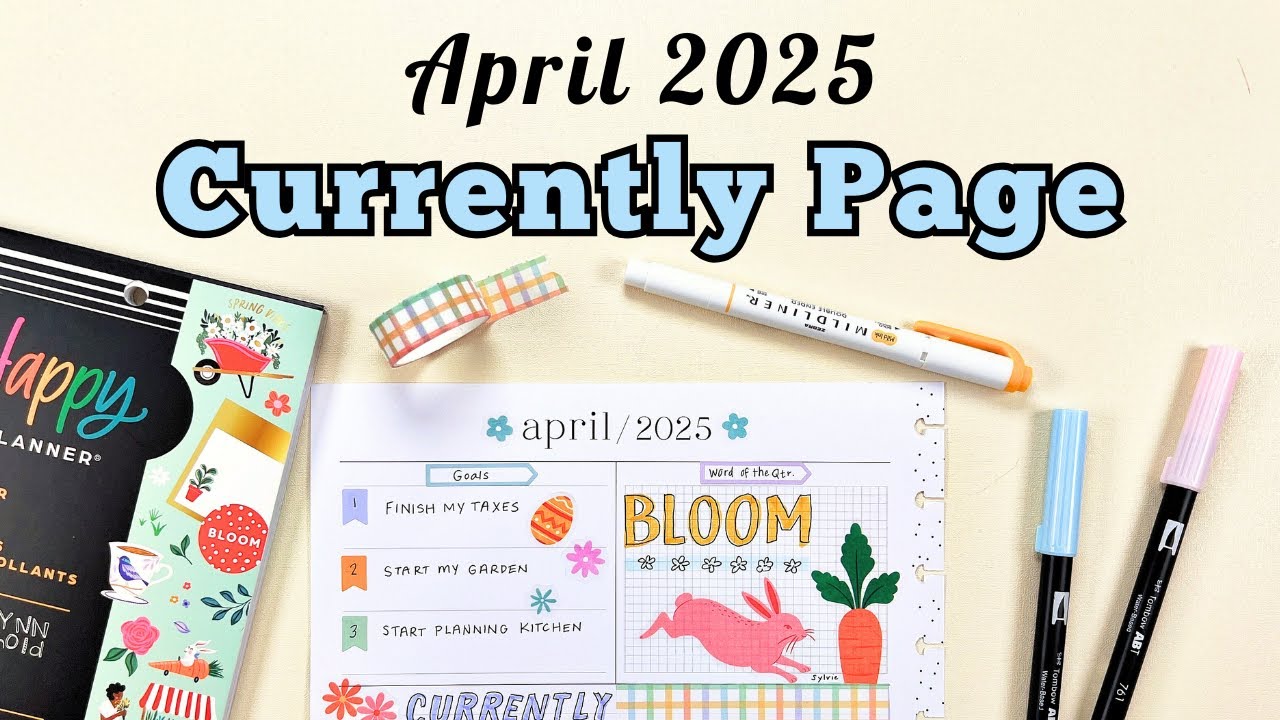 April 2025 Currently Page Plan With Me | Big Happy Planner Spring Theme! Decorating & Chatting