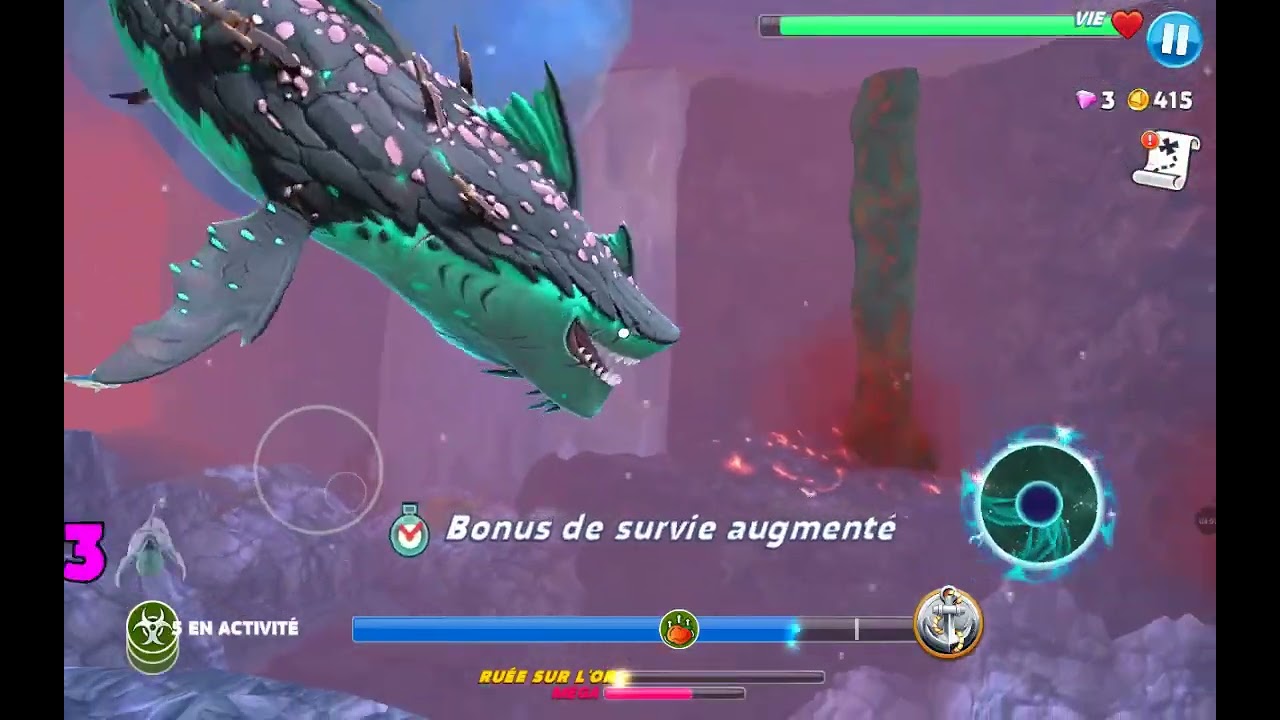 Ma première partie en extinction sur Hungry shark world ☢️☠️🦈