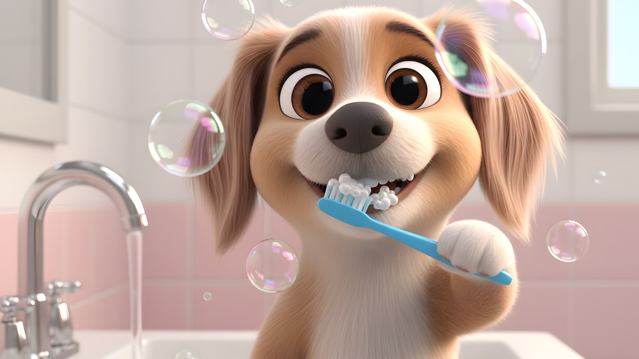 Nesia myje ząbki 🪥🐶🎶 | Piosenka dla dzieci – Świat Dziecięcych Piosenek
