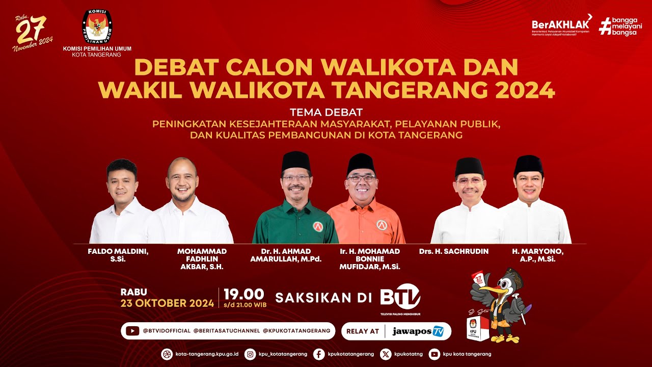 🔴 LIVE | Debat Perdana Calon Walikota dan Wakil Walikota Tangerang 2024