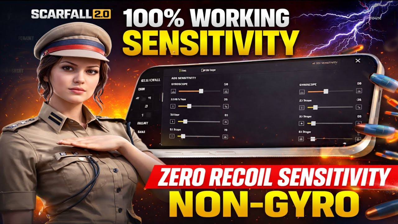 🎯ScarFall 2.0 BEST NON-GYRO SENSITIVITY 🔥 SCARFALL 2.0 BEST SENSITIVITY (2026) | ZERO RECOIL AIM 😱