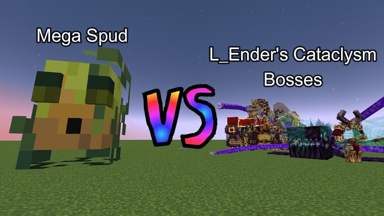 Mega Spud vs L_Ender's Cataclysm Bosses | Minecraft  Mob Battle
