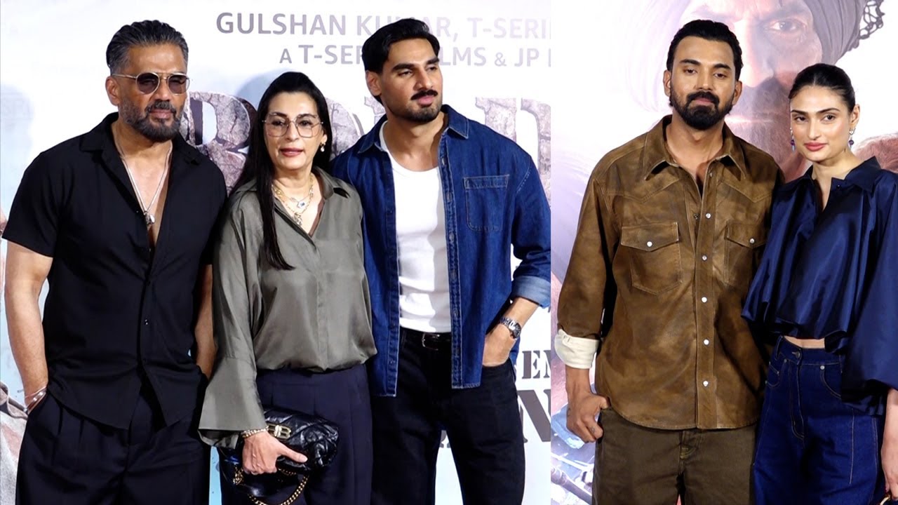 Suniel Shetty With Family At Border 2 Premiere Night | Kl Rahul With Athiya Shetty, Ahan Shetty
