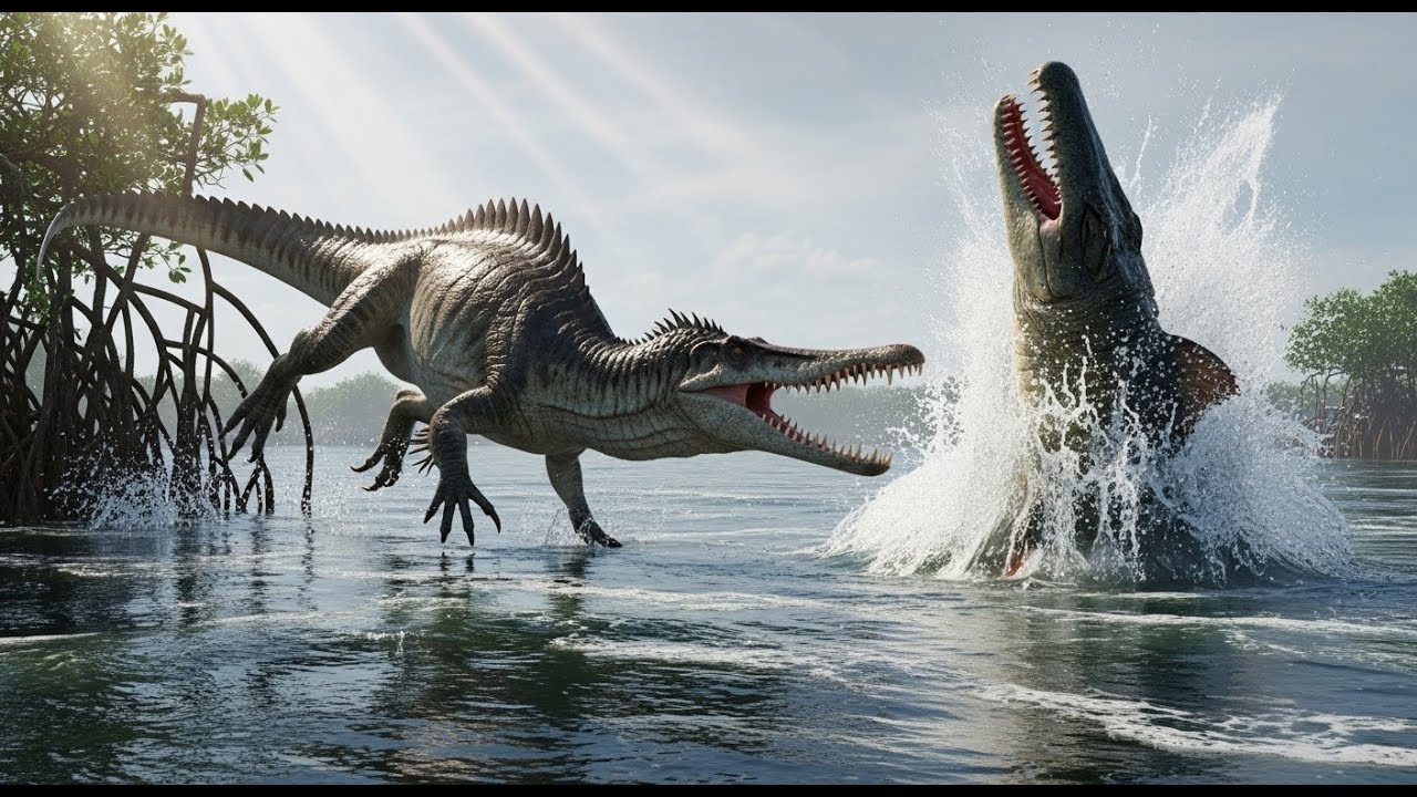 The Estuary Hunter: When Baryonyx Faced the Rulers of the Deep | Prehistoric Showdown