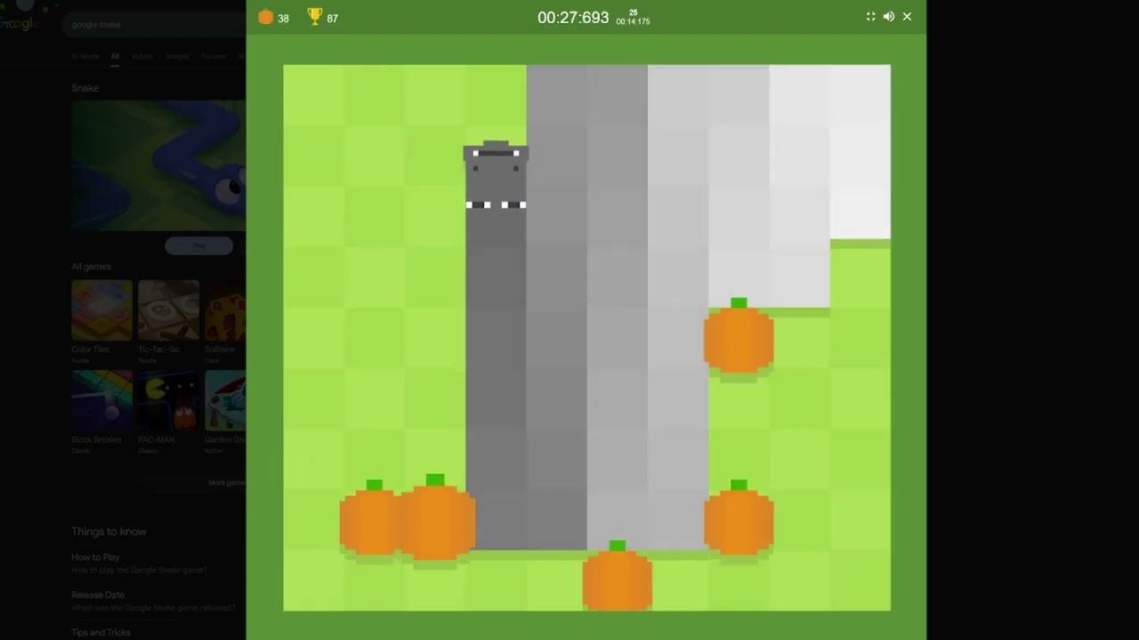 Google snake REALLY HARD MODE