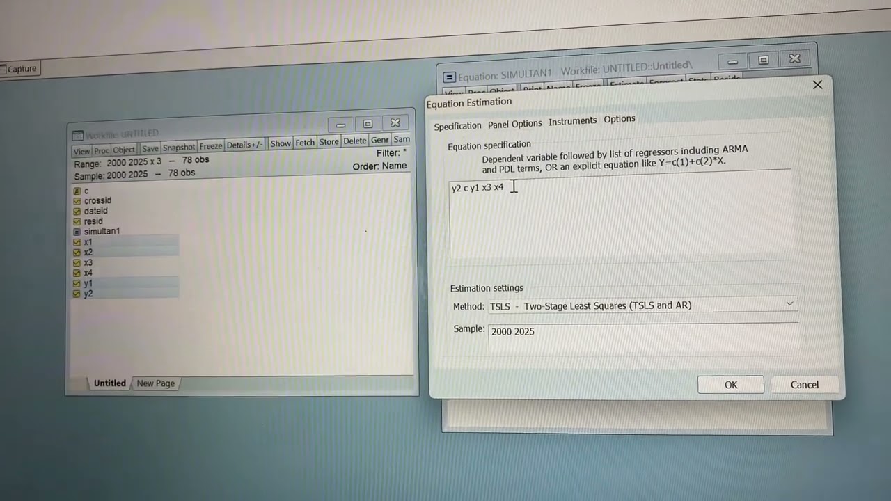 PERSAMAAN SIMULTAN DENGAN MENGGUNAKAN EVIEWS 12