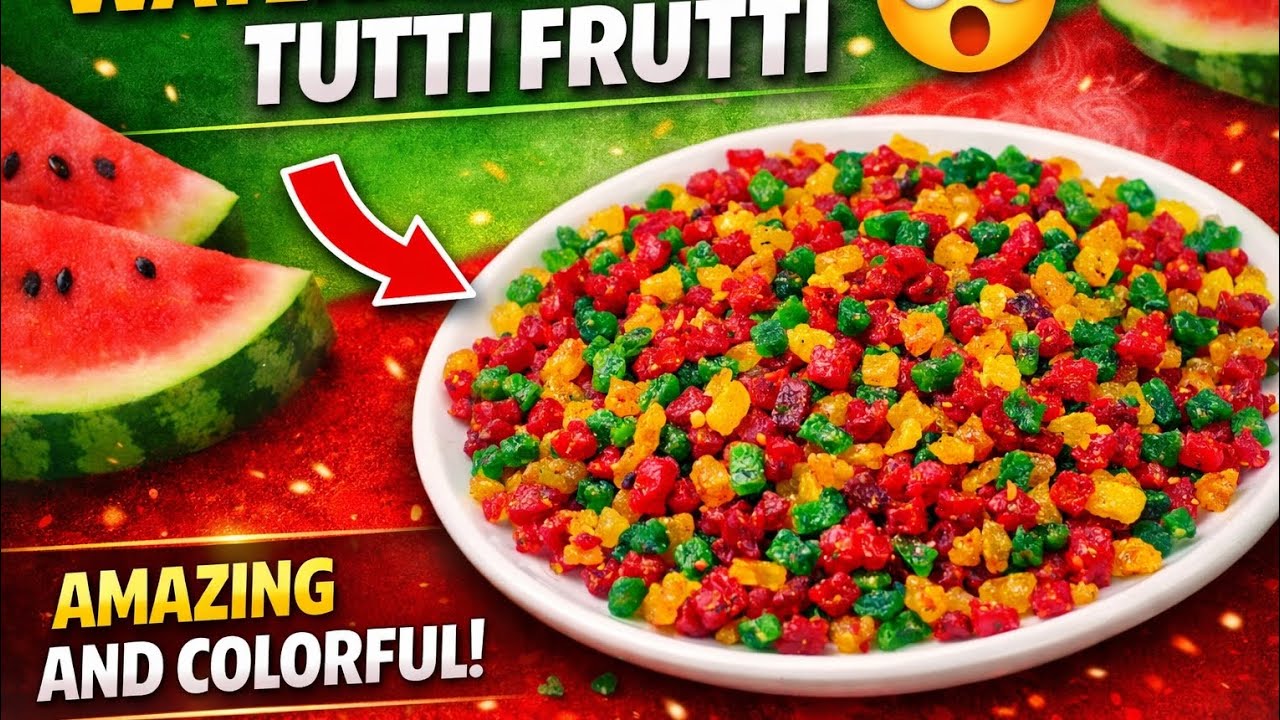 Watermelon Peel Tutti Frutti | Easy Homemade #youtubeshortshortsviral  