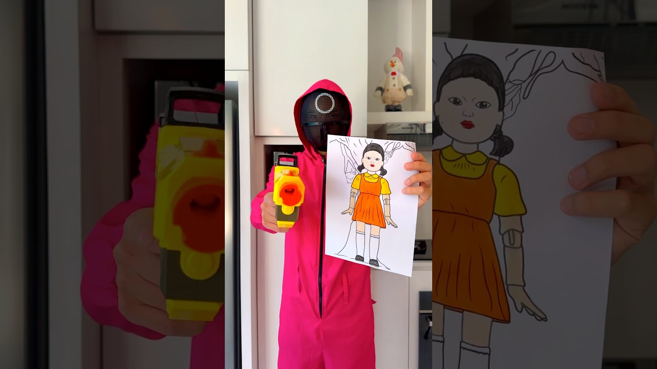 SQUID GAME - DOLL painting CHALLENGE  😱🎨🦑