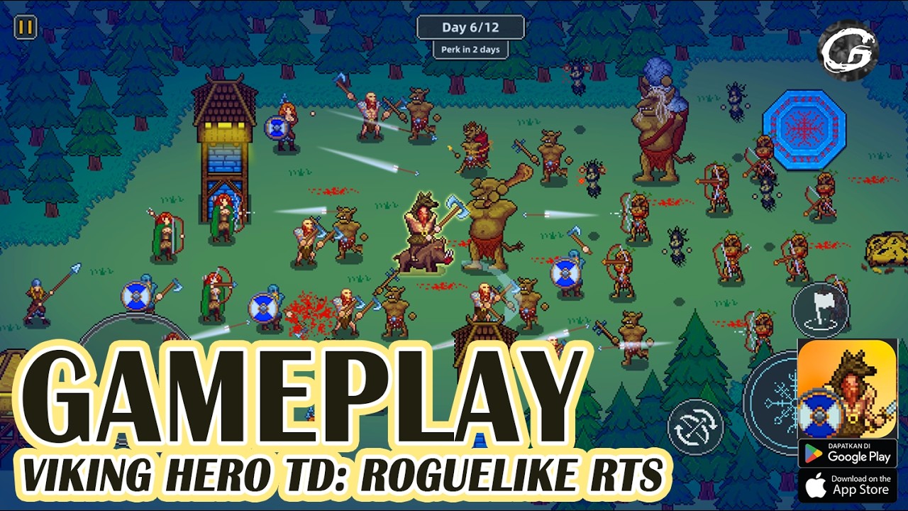 Viking Hero TD: Roguelike RTS Gameplay - Mobile Game (Android)