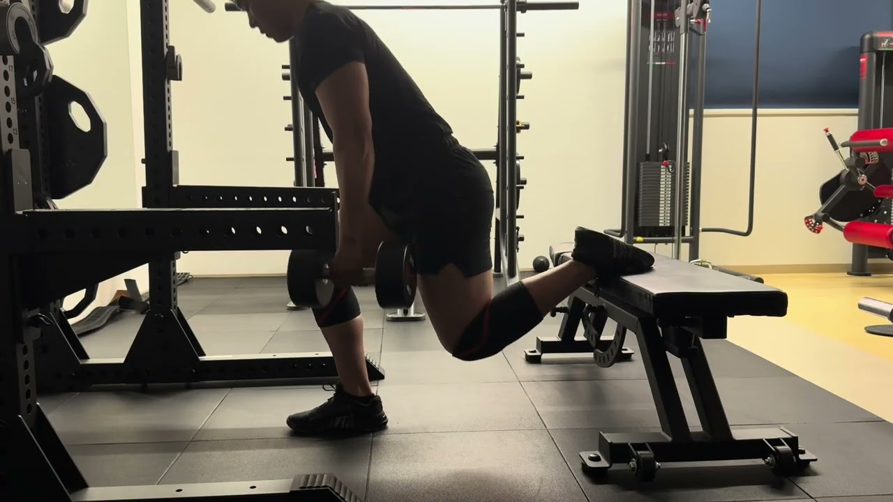 ベンチプレス、4秒スクワット、ブルガリアン、ヒップスラスト、ワンハンドケーブルローイング