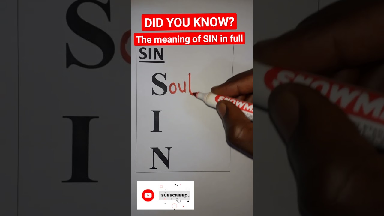 SIN: The meaning of SIN in full. Learn hidden meanings and some writing skills.