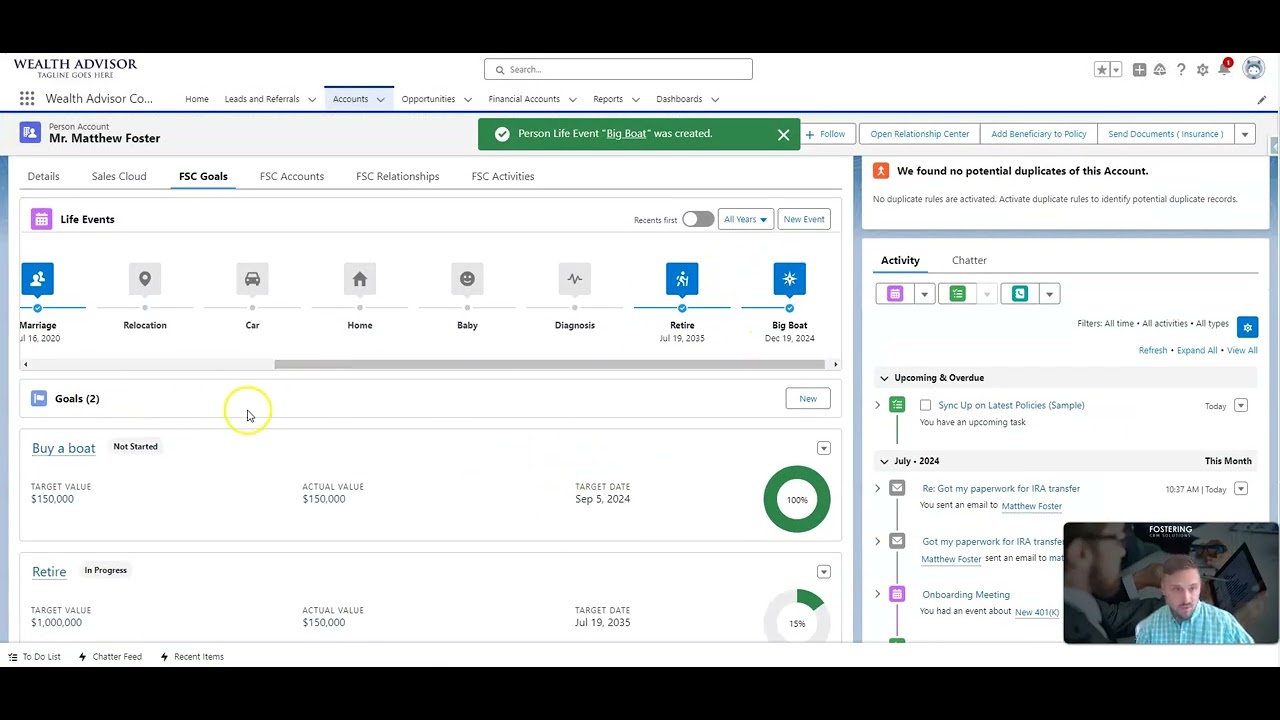 Sales Cloud and Financial Services Cloud(FSC) Demo for Wealth and Asset Management