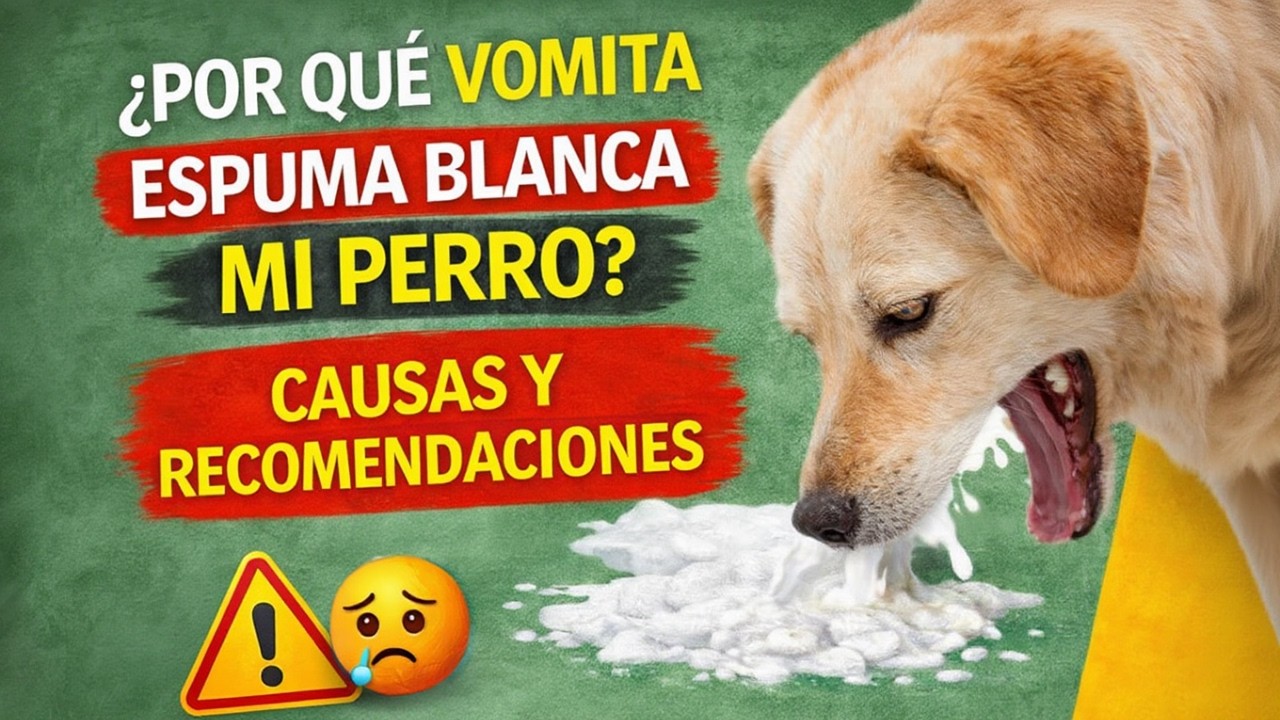¿Porqué vomita espuma blanca mi perro? Posibles causas y recomendaciones.