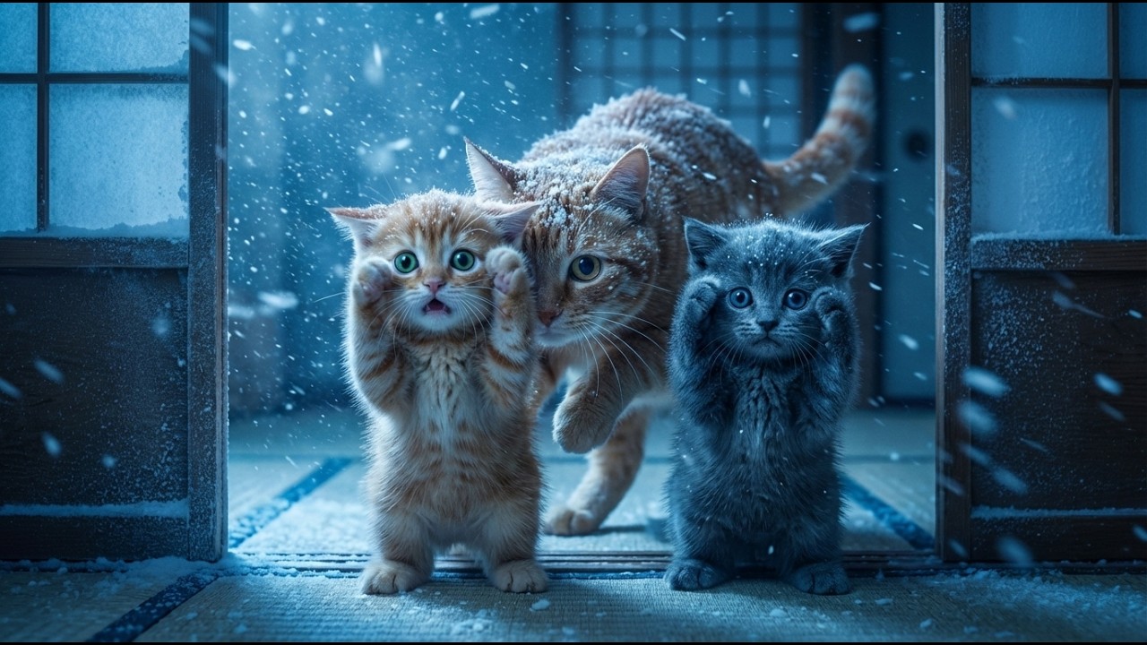 Mom Cat's Sacrifice Keeping Kittens Warm in a Blizzard 🥺❄️ Cat Family Story l The Little Meow Life 🐾