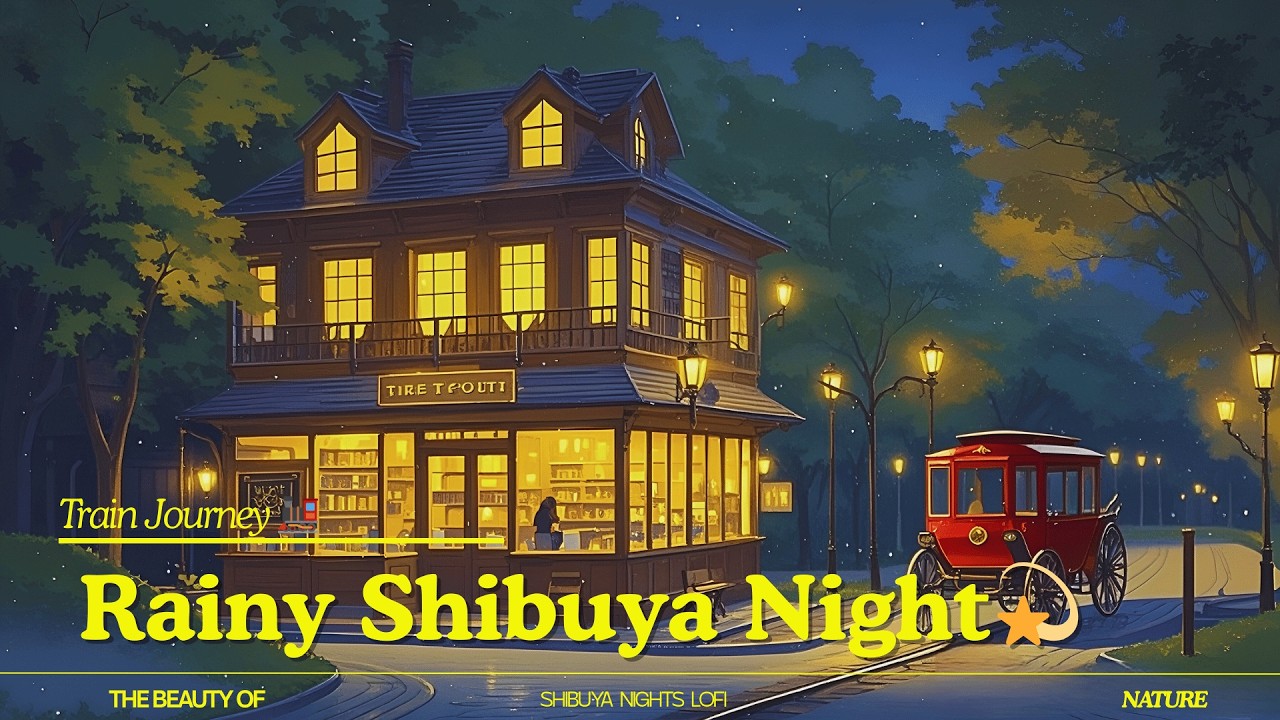 Rainy Shibuya Night💫 Coffe Rainy City🌧 Relaxing Lofi music, Night Ambiance & Rain, Relaxing Chill
