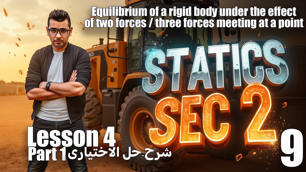 Statics | Sec 2 | Lesson 4 | Equilibrium of a Rigid Body under Two or Three Forces  - Part 1 |