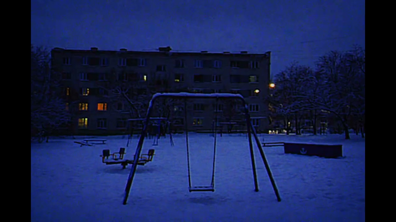 empty playground at midnight