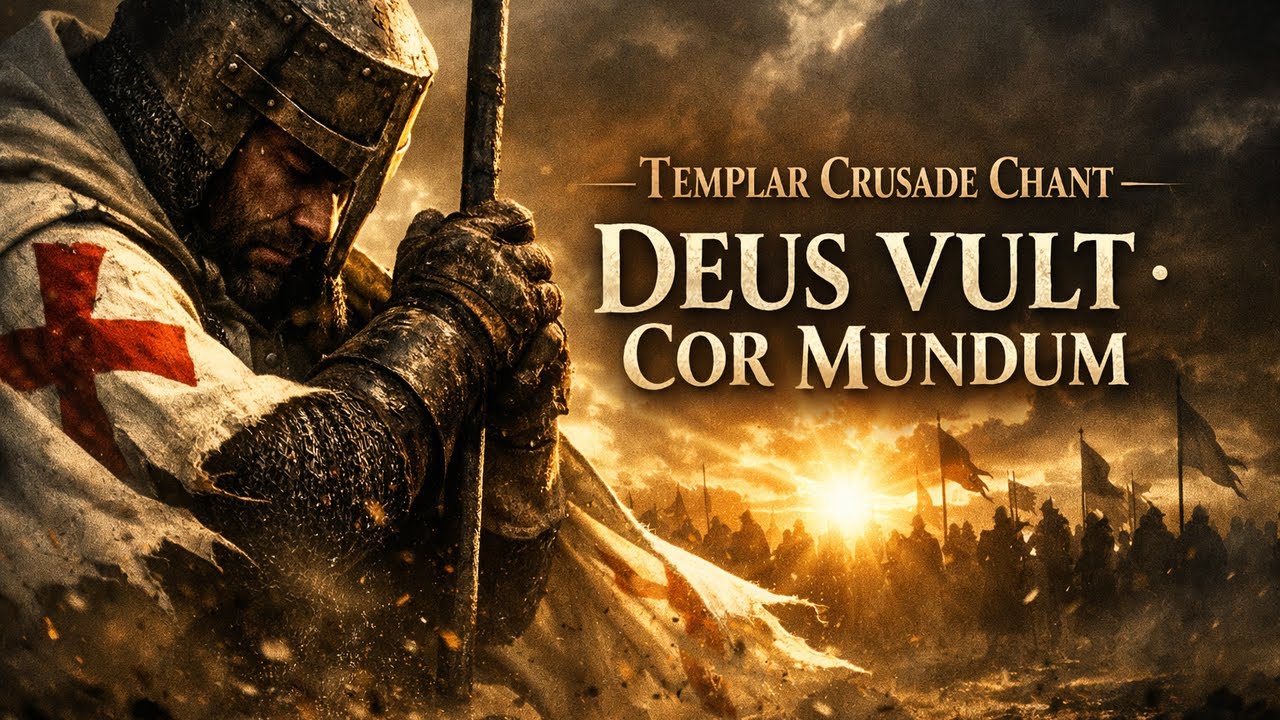 Templar Crusade Chant — Deus Vult Cor Mundum | Gregorian Choir + Frame Drums