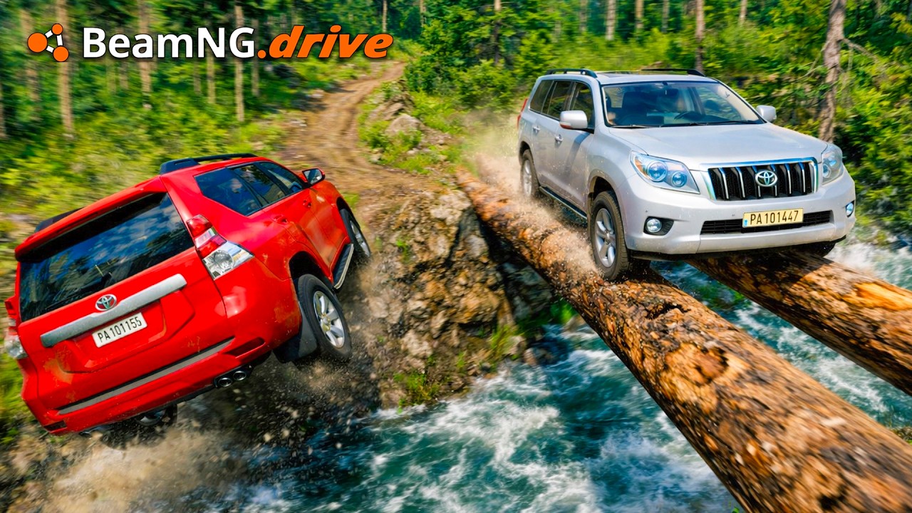 Toyota Prado 4x4 en Trochas y Puentes IMPOSIBLES | BeamNG.drive