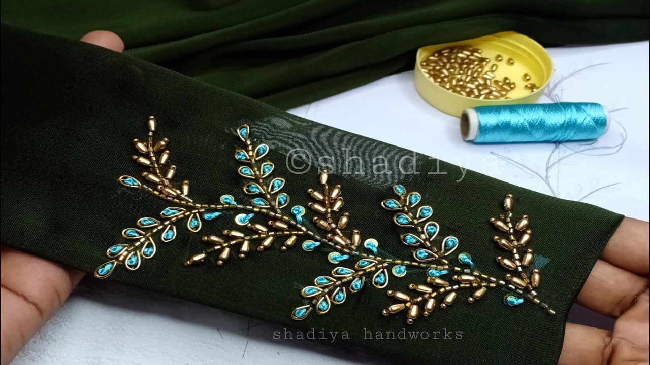 Sleeve embroidery design with zardosi work |border embroidery
