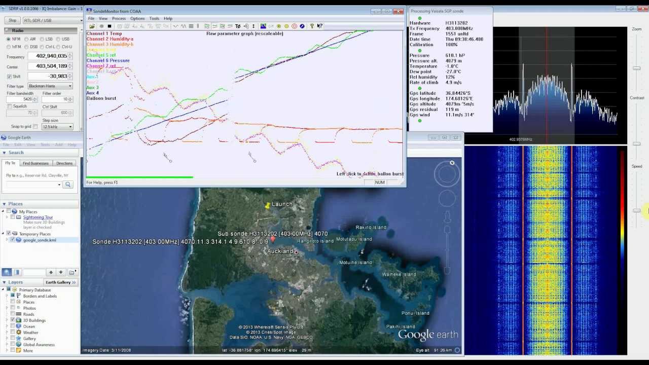 Weather Balloon (Radiosonde) tracking with RTL SDR (RTL2832), Sondemonitor and SDR Sharp