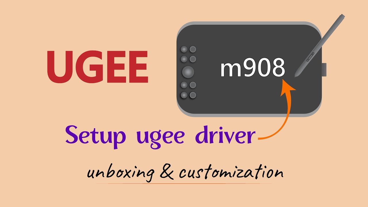 Unboxing UGEE m908 pen tablet | setup drawing tablet drivers