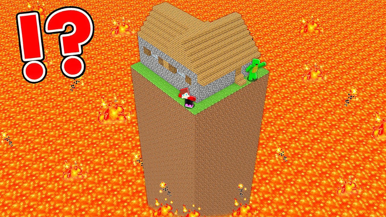 МАЙКИ и ДЖЕЙ-ДЖЕЙ выживают в море лавы в самом высоком доме в Minecraft — Maizen