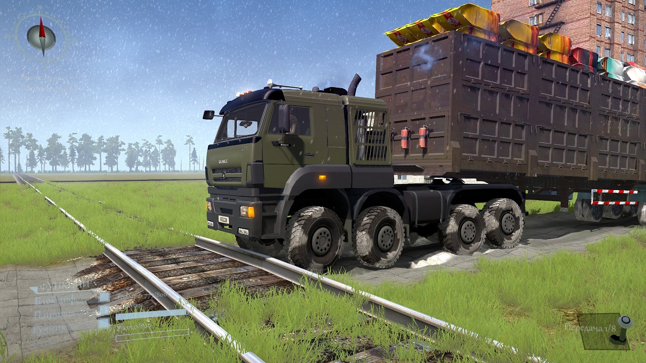 Spintires: MudRunner - Iveco 420 Towing a Truck on a Snowy Road #174 #mudrunner #snowruner