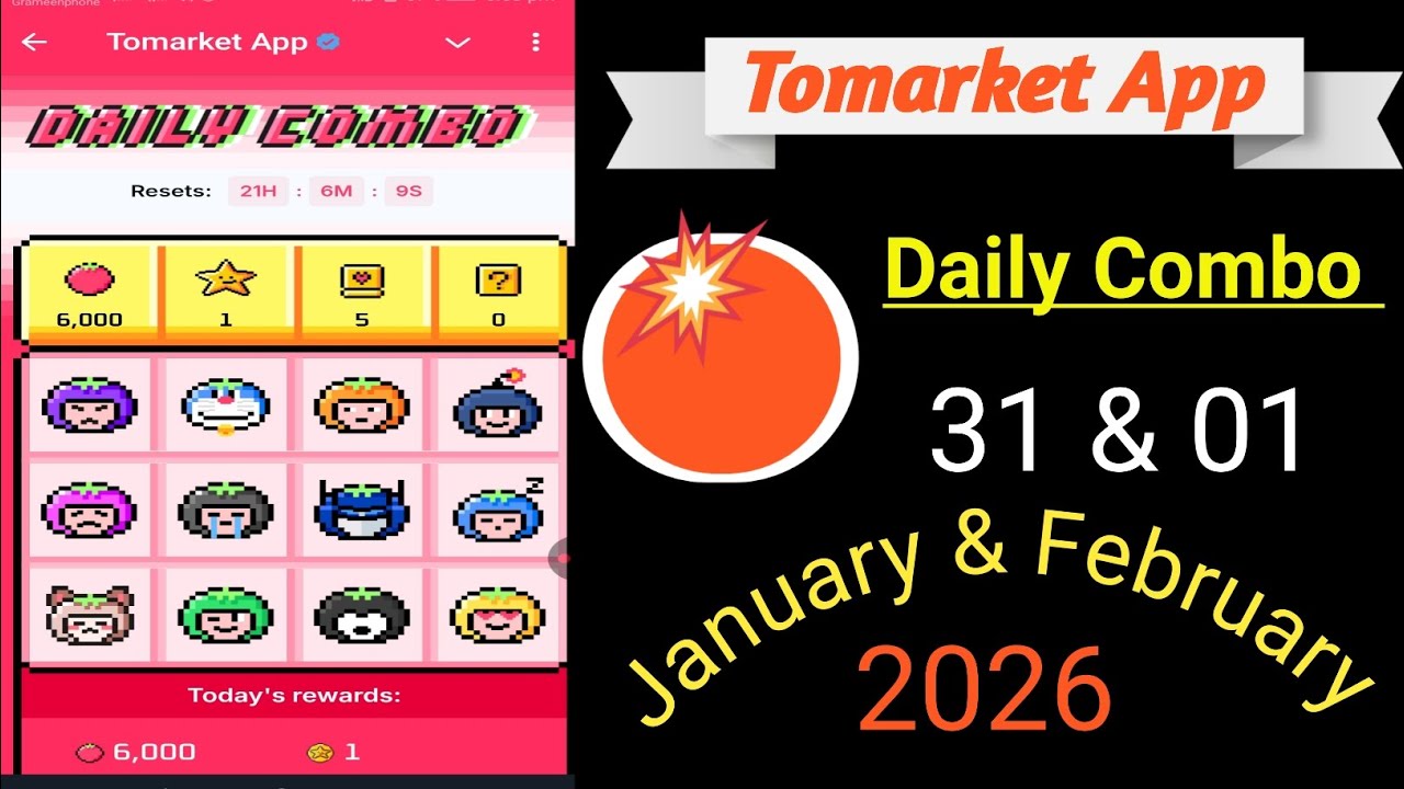 TOMARKET New Update Today |  31 & 01 Tomarket Combo Today | New Update To Market |