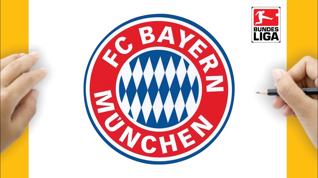 HOW TO DRAW THE BAYER MUNCHEN FOOTBALL TEAM LOGO STEP BY STEP #bayernmunich