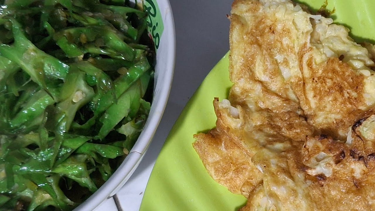 Pagi2 sekali kita masak tumis embing goreng telor pake sayur cee