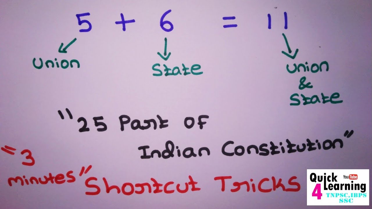 25 - Parts in Indian Constitution- Tricks to Remember | TNPSC, SSC,UPSC| Karthick Elangovan |