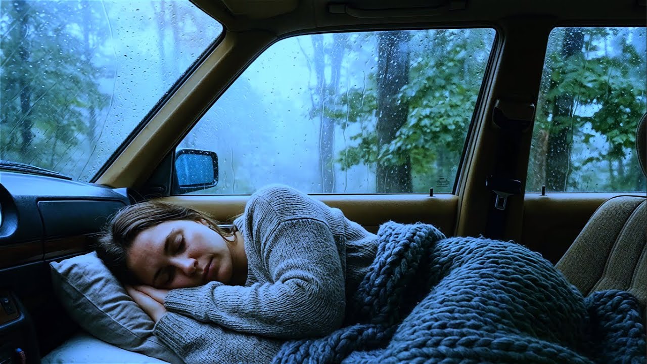 Cozy Car Rainstorm at Night 🌧️ Thunder & Heavy Rain to Help You Sleep Instantly