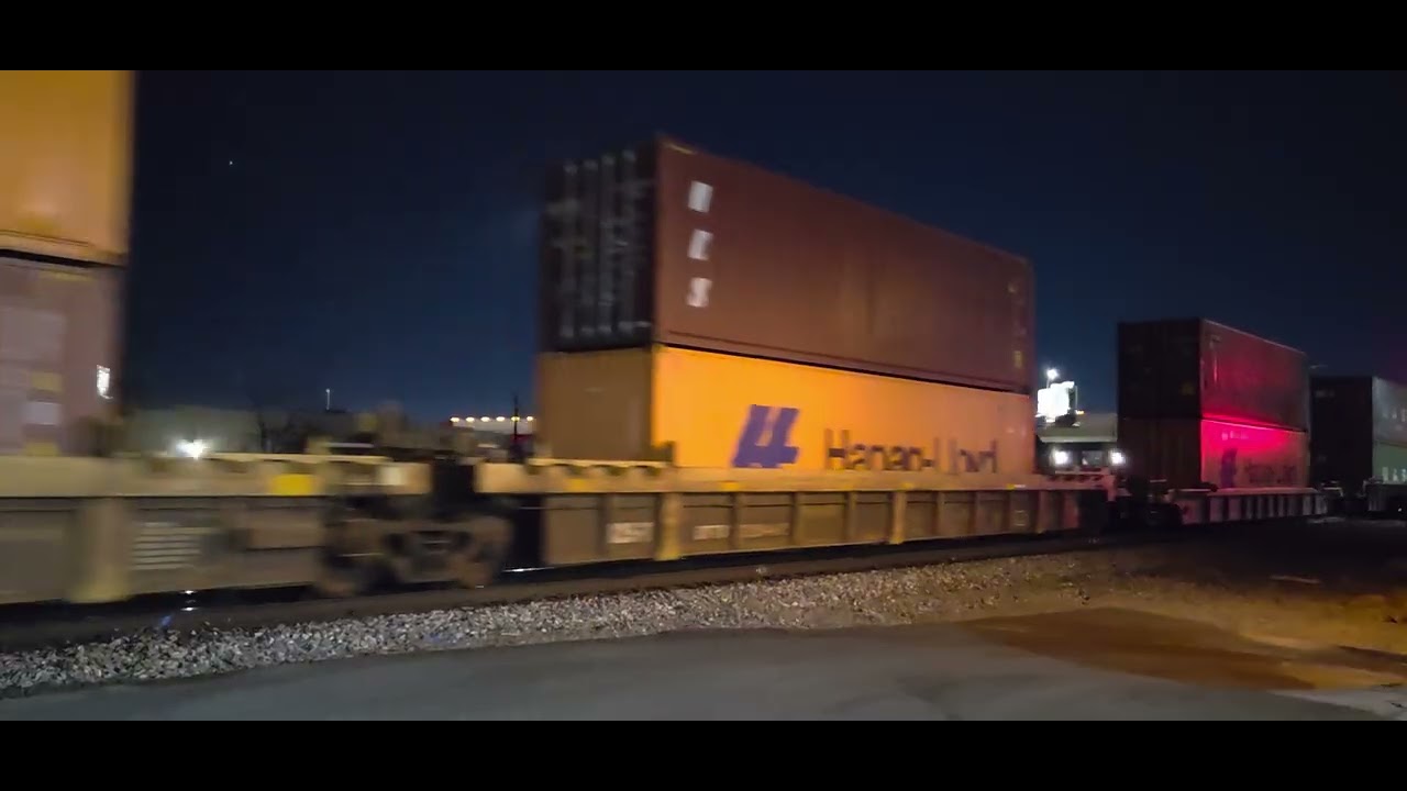 Union Pacific WB monster Z train with a mid-train DPU coming down the GSR in central El Paso TX 