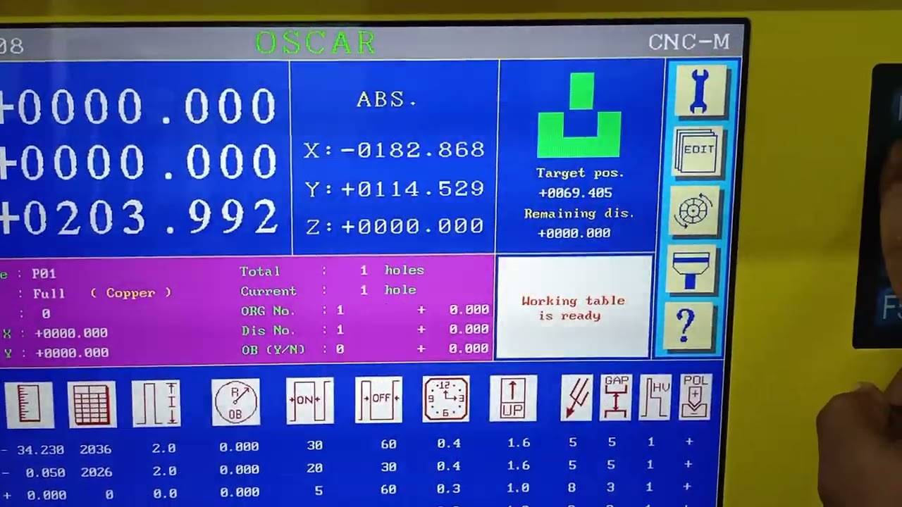 oscermax cnc S430S edm mashine Fuzzy/OB settings