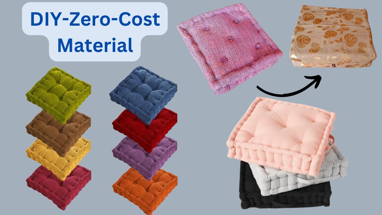 DIY-Zero-Cost Material/Make a Washable Floor sofa At Home With Old Clothes & Waste Katran