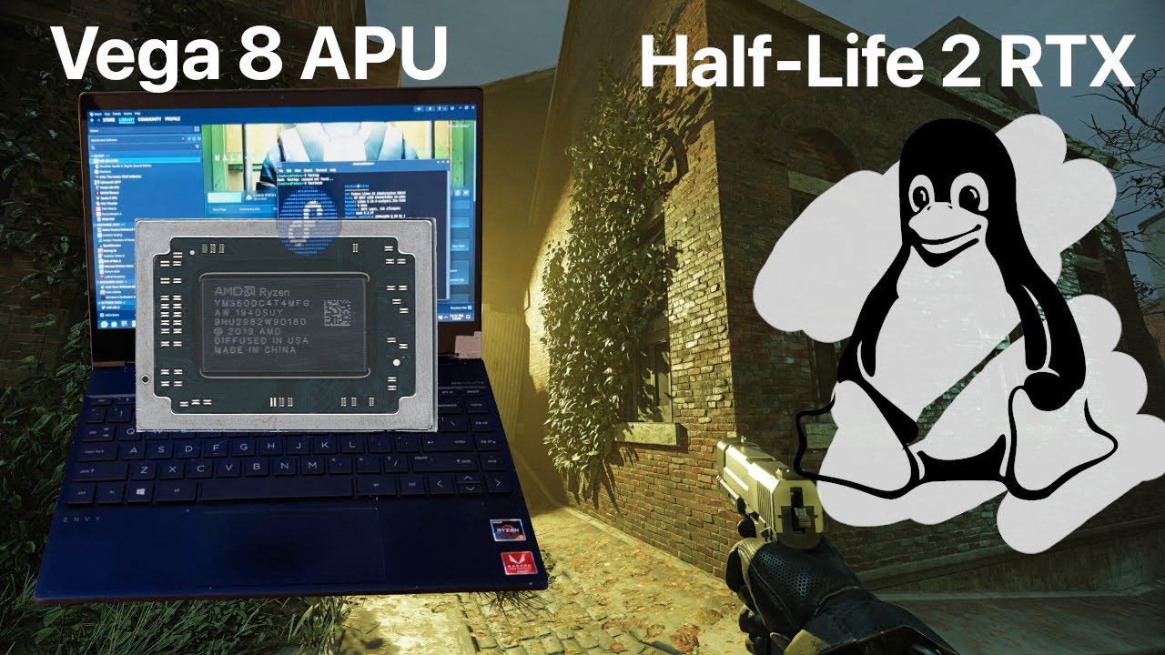 Half-Life 2 RTX on Vega 8 APU from 2019 (RADV Ray Tracing)