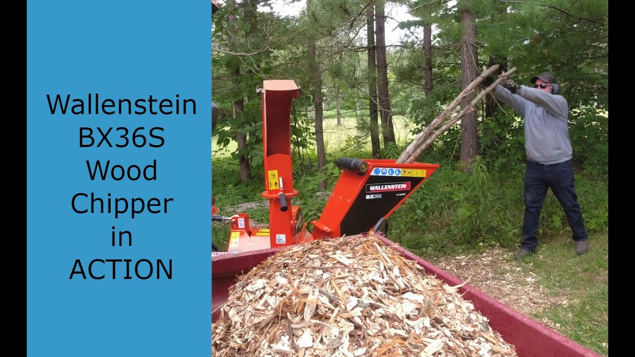 Watch the Wallenstein BX36s Wood Chipper in Action w Kubota BX23s