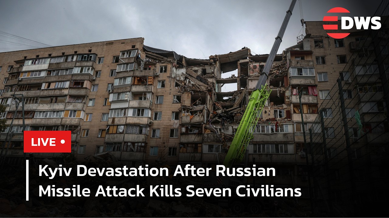 LIVE: Deadly Russian Missile Strike Hits Kyiv Apartment Building Killing Seven | DWS News | AH14
