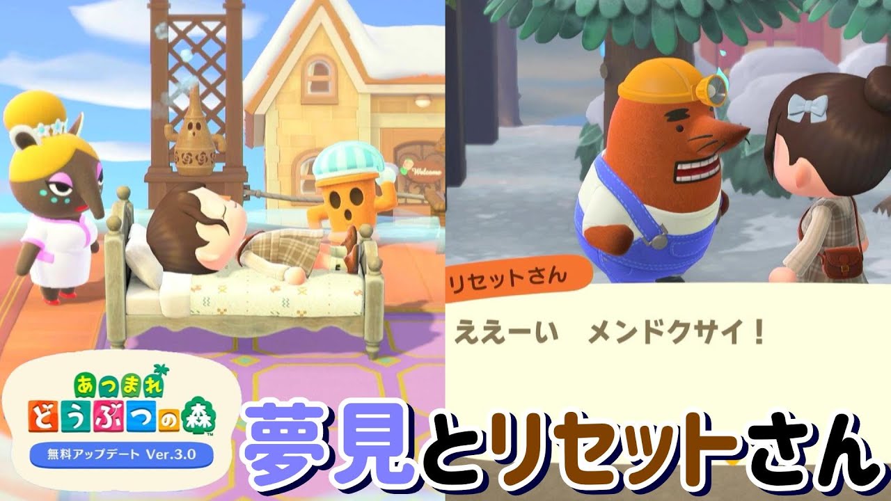 夢見の新機能とリセットさんのお片付けセンターをお試しで利用してみる【あつ森】【無料アプデver.3.0】