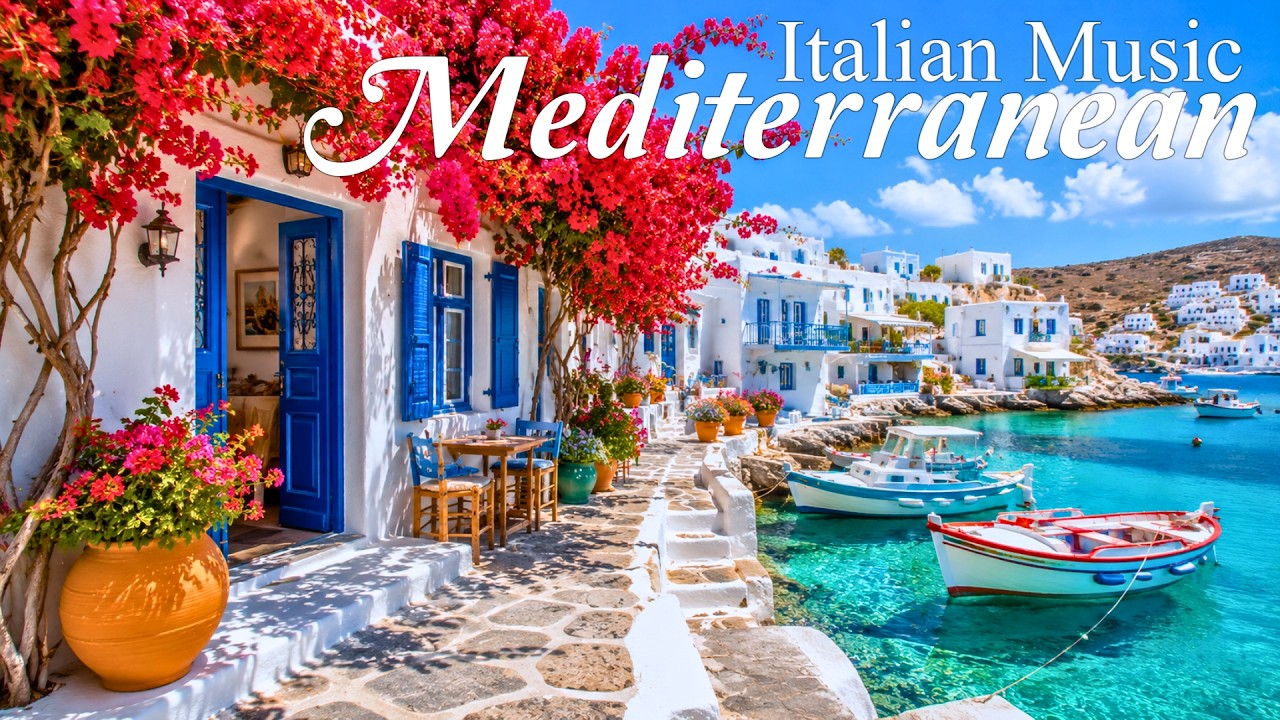 🌊 Italian Blue Horizons 🎶 Mediterranean Music | Amalfi Coast, Lake Como & Endless Seaside Views 4K