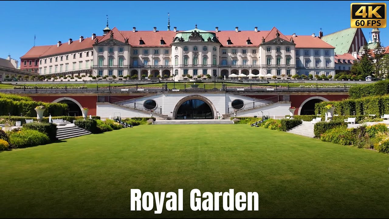 Warsaw Royal Castle Gardens | Silent Walking Tour [4K]