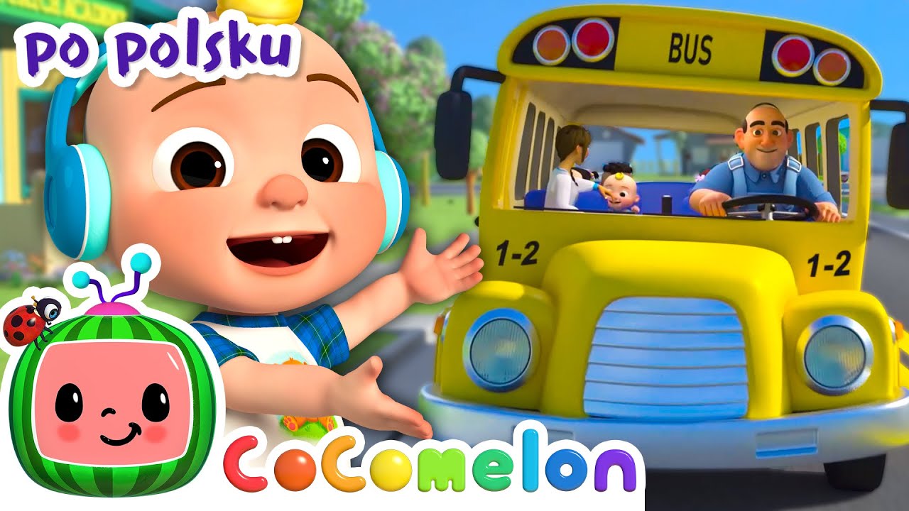 Koła w autobusie (wersja szkolna) | CoComelon po polsku 🍉🎶 Piosenki dla dzieci