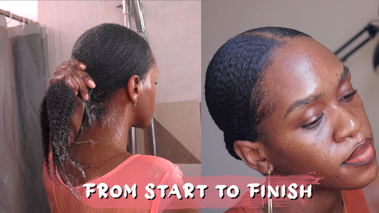 My sleek bun hair routine