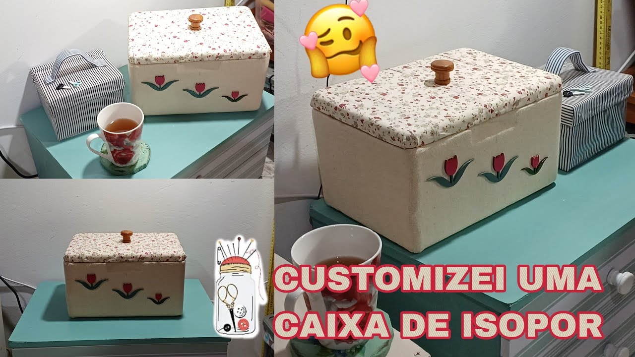 IDEIA COM CAIXA DE ISOPOR... FAÇA VOCÊ MESMO...🎁🎀🪭🛍💐💞