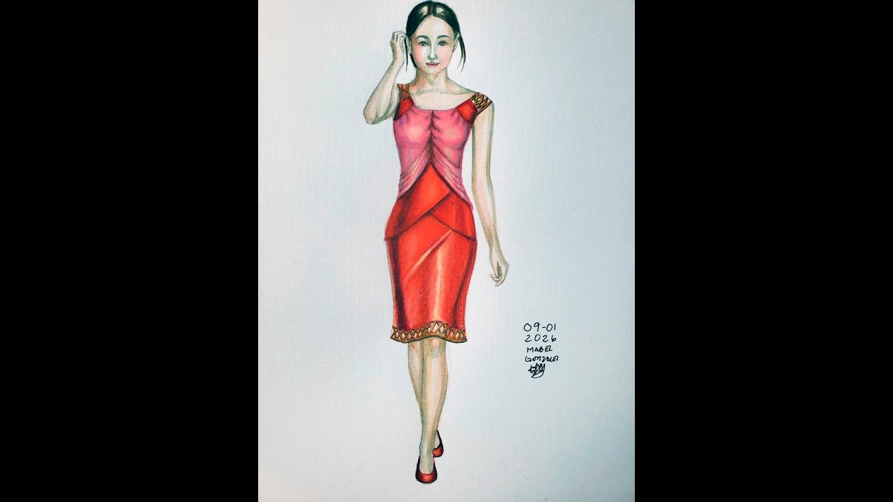 #11-Arte, Moda en rojo y Rosa.#art #drawing #painting #pencildrawing #watercolor