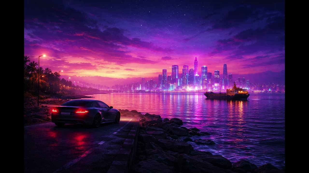 Night Drive Through Neon Lights 🌌 | Chill Ambient Instrumental